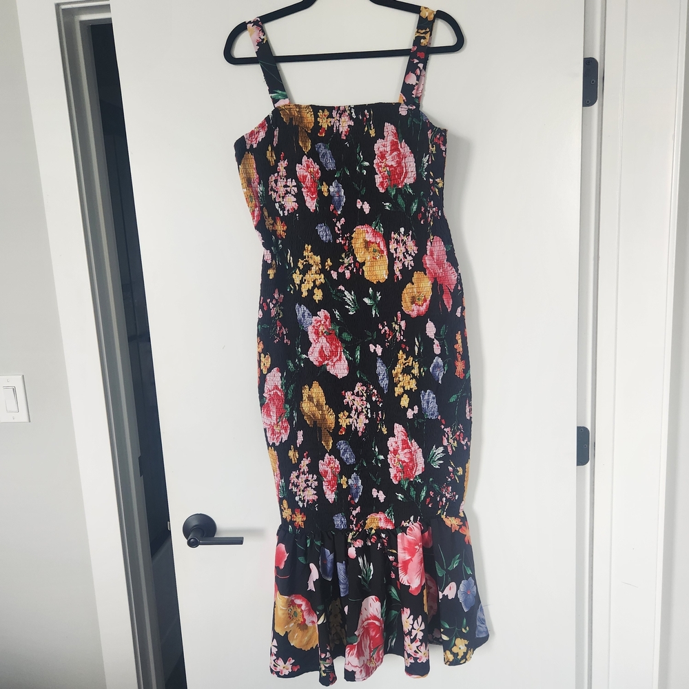 PrettyGarden Floral Midi Bodycon Tank Dress